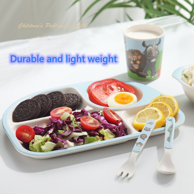 5 stuks babyvoedingsbakjes schattige voedselcontainer van bamboevezels kinderserviesgoed babyservies peuterbord maaltijdschaal
