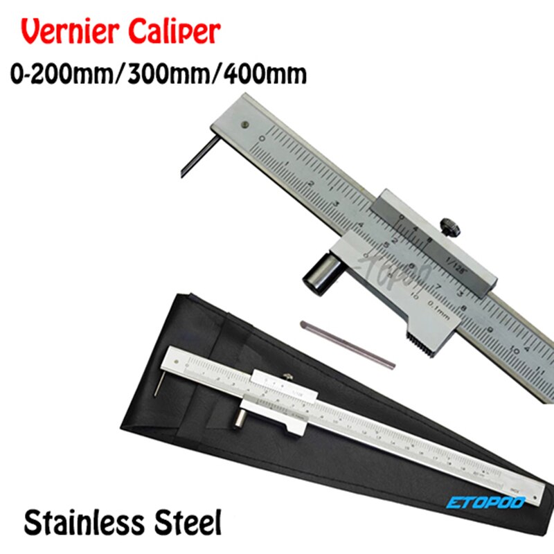 0-200mm 300mm 400mm Stainless Steel Vernier Caliper Parallel Marking Gauge Vernier Caliper W/Carbide Scriber Measuring Tools