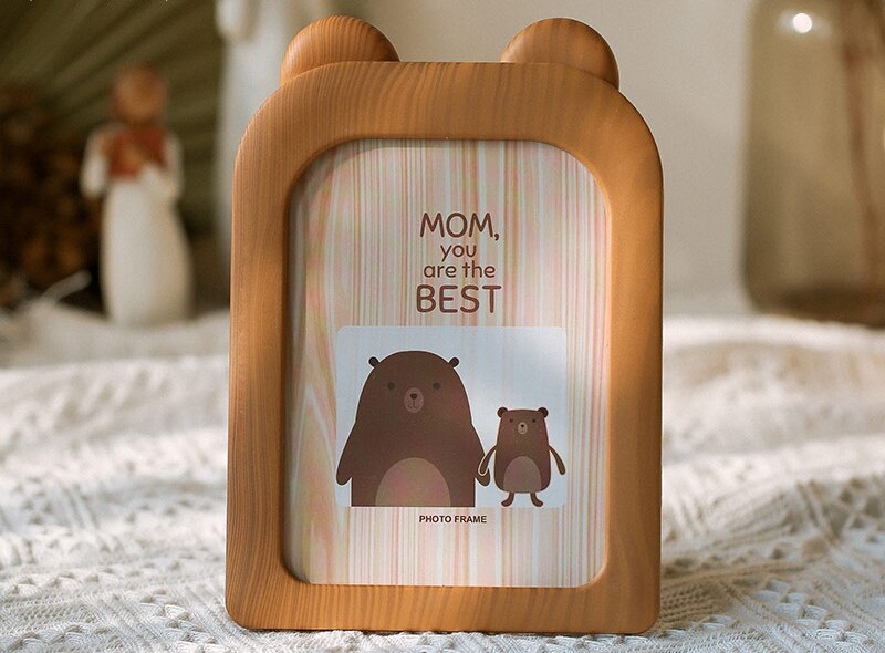 Dierenfotolijst van 7 inch voor kinderen, houtnerf, kinderstijl, cartoonstijl, bureaudecoratie, accessoires  zh448: Stijl 1