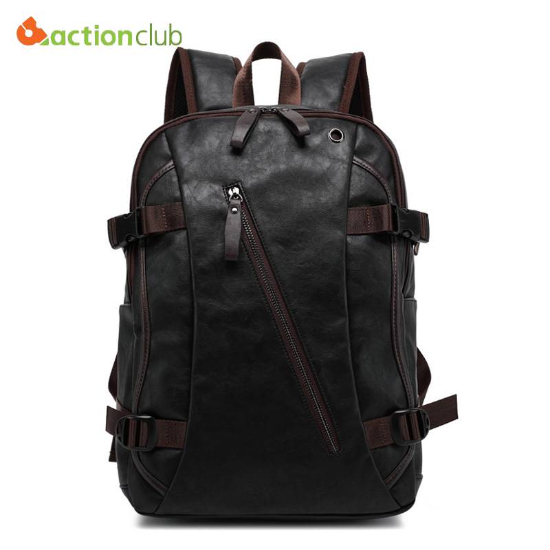 MAGIC UNION Men Oil Wax Leather Backpack Men's Casual Backpack & Travel Bags Western College Style Man Backpacks Mochila Zip Men: BP60300CO