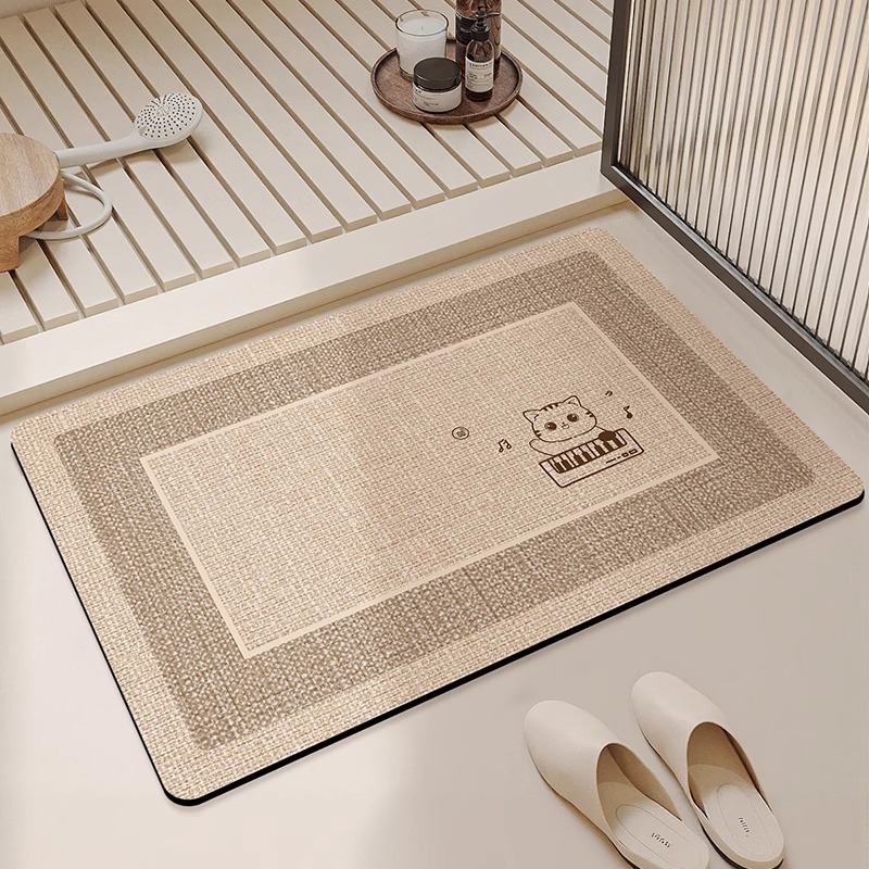 Tapis de sol de salle de bain, boue de diatomée, séchage rapide, tapis de porte de salle de bain, tapis antidérapant domestique, lavabo de toilette, coussinet de pied: 50x160cm / violet