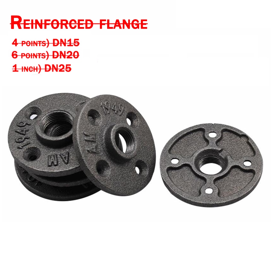 Cast iron pipe fittings wall-mounted floor hardware tools old flange piece dn15/dn20 iron pipe fittings