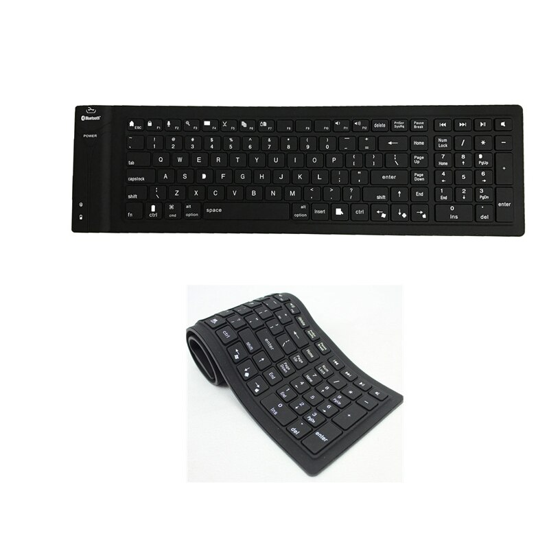 Gummi Silikon Drahtlose Bluetooth-kompatibel Tastatur Faltbare flexibel rollen hoch Stille für iOS Android PC Tablette