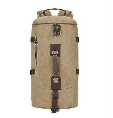 Winmax saco de montanhismo dos homens grande capacidade mochila masculino viagem de acampamento turístico cilindros lona cilindro caminhadas dailypack: Khaki