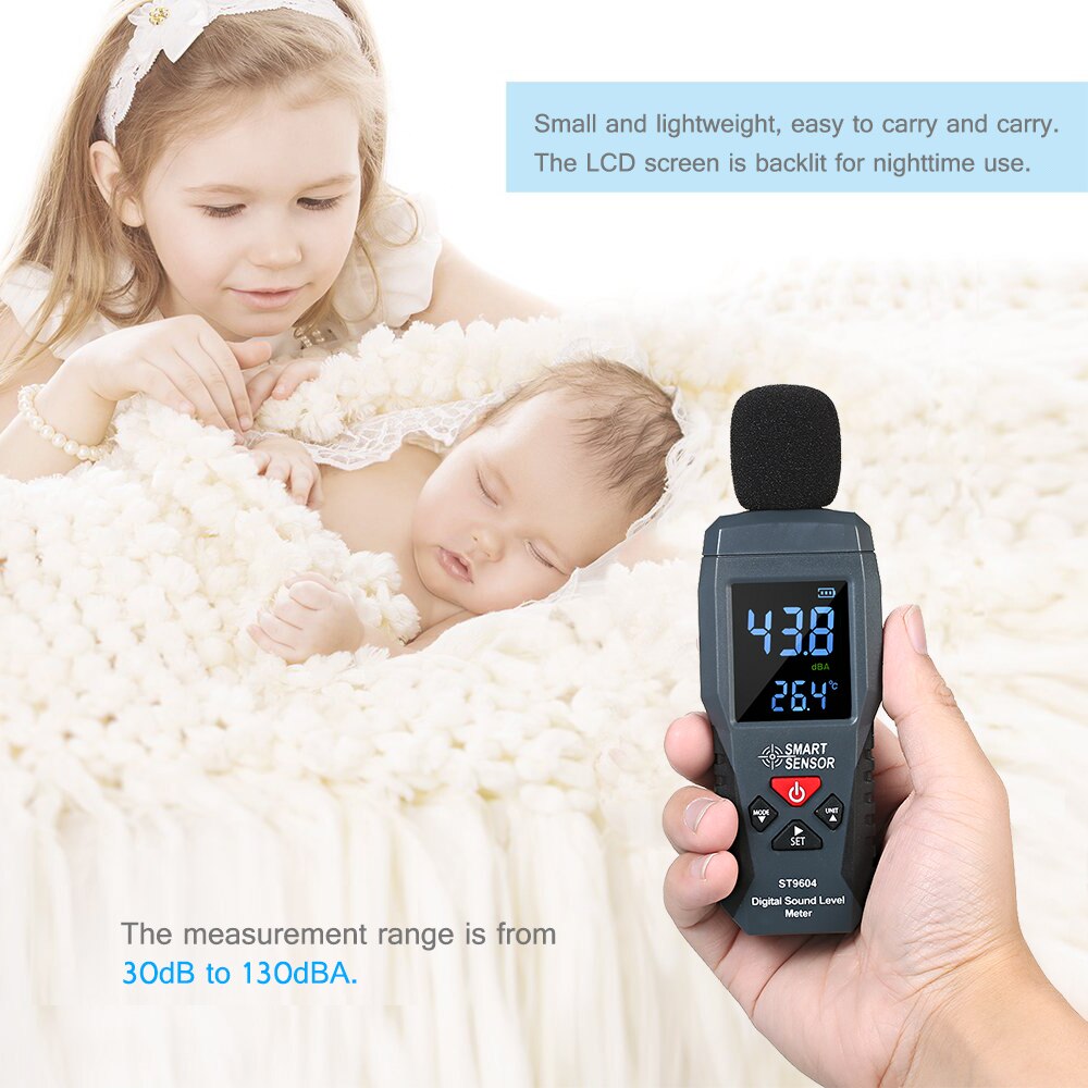 SMART SENSOR Mini Digital Sound Level Noise Meter Decibel Tester 30-130dBA ST9604 Metro Diagnose-Tool