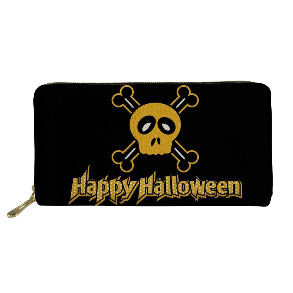 Nopersonality DELL'UNITÀ di elaborazione Del Cuoio Del Raccoglitore Della Frizione Delle Donne Per Il Tempo Libero Del Cranio Della Borsa Della Stampa Delle Donne Portafogli Lungo Della Moneta Titolari di Carte di Borsa Carteras: L725Z21