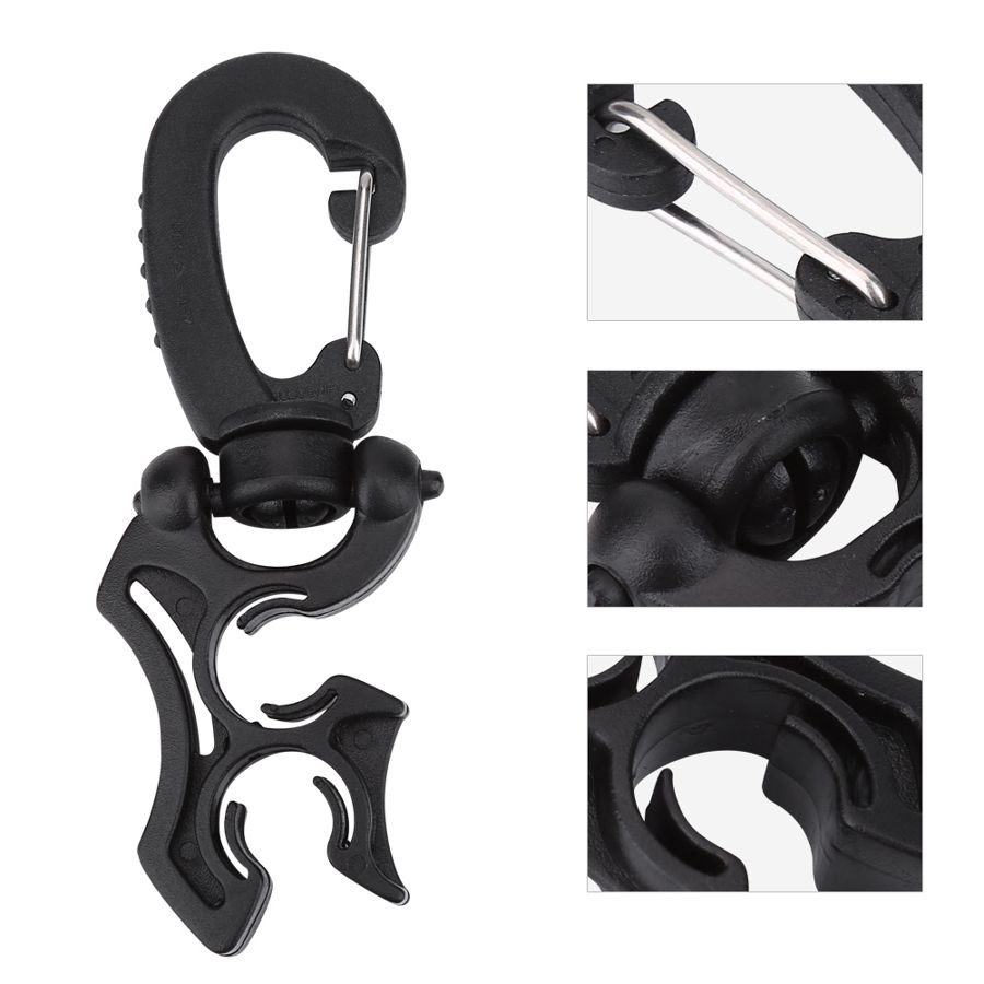 Doppel-bcd-schlauchhalter mit clip-schnalle, doppel-bcd-clip, regler-halteschnalle zum tauchen und schnorcheln