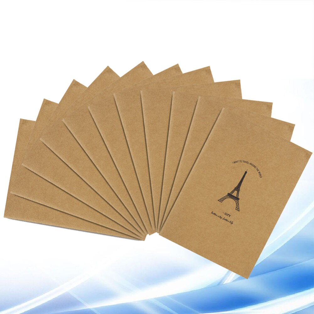 12 Pcs Kraft Paper Notebook Homework Notebook Student Exercise Book Soft Cover A5 Notebook (Random Pattern)
