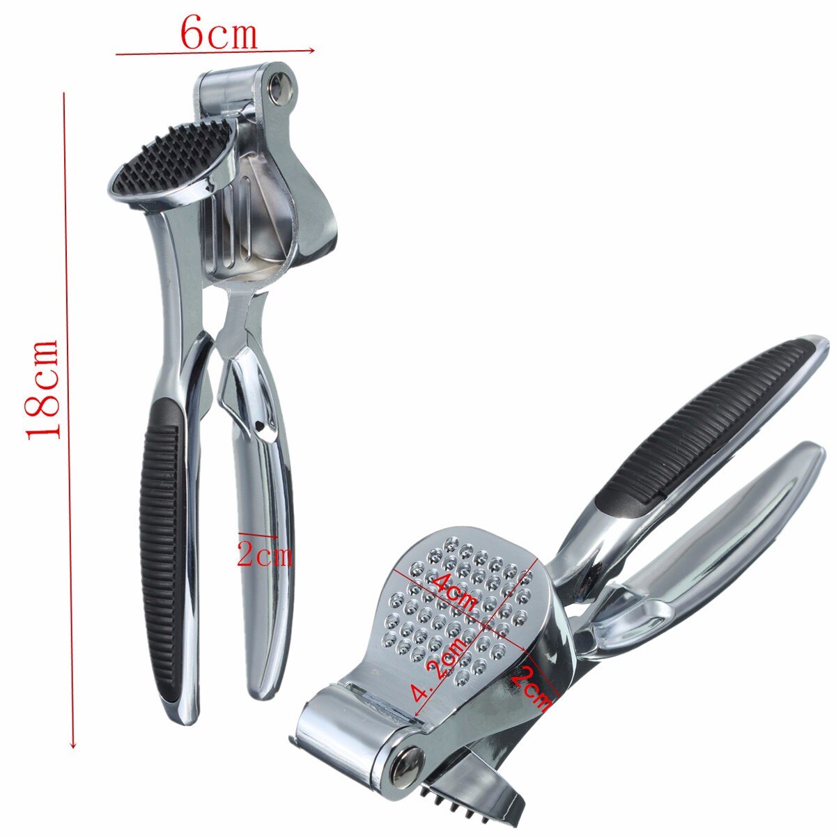 Rvs Heavy Knoflookpers Crusher Slicer Tool antislip Grip Zilver 18x6cm zelfreinigende fruit Groente Tool