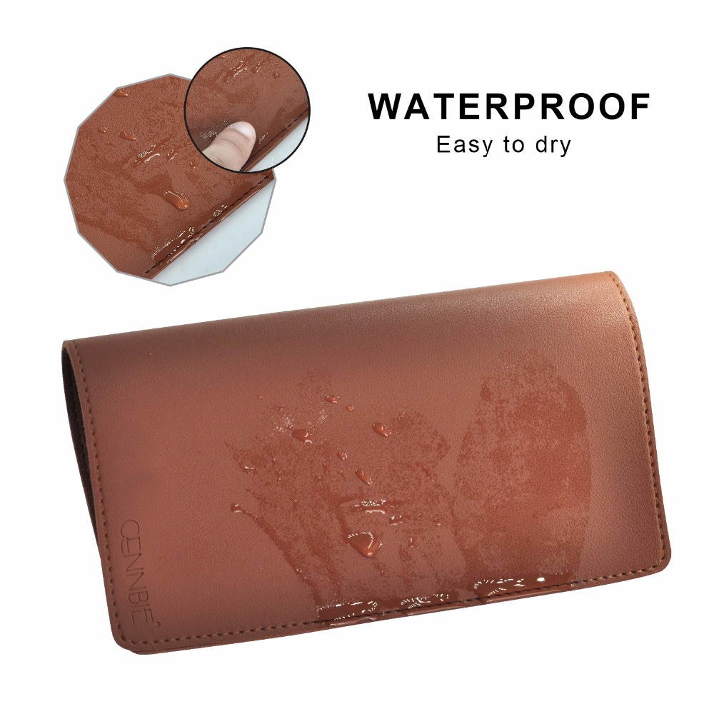 CENNBIE PU Leather Mouse Pad Water Proof Non-slip Base with Stitched Edges 10"x8" -BROWN