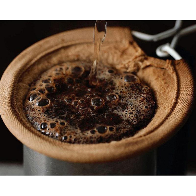 Herbruikbare Koffiefilter Zak Flanellen Doek Koffie Theezeefje met Rvs Handvat Infuus Koffiezetapparaat Accessoires