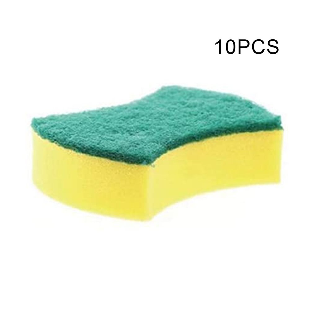 10 stuks reinigingsdoekjes, spons met hoge dichtheid, afwasmiddel en schoonmaakmiddel voor thuis, sterke waterabsorptie, dubbele werking: 10 cm 8 cm 3cm