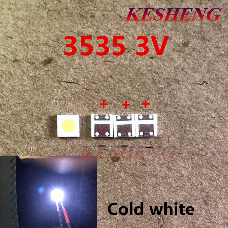 200 kpl diodit tv taustavalo 1w 3v 3535 smd led televisao kylmä valkoinen 100lm 3537 viileä valkoinen taustavalaistu lcd taustavalo television korjaukseen