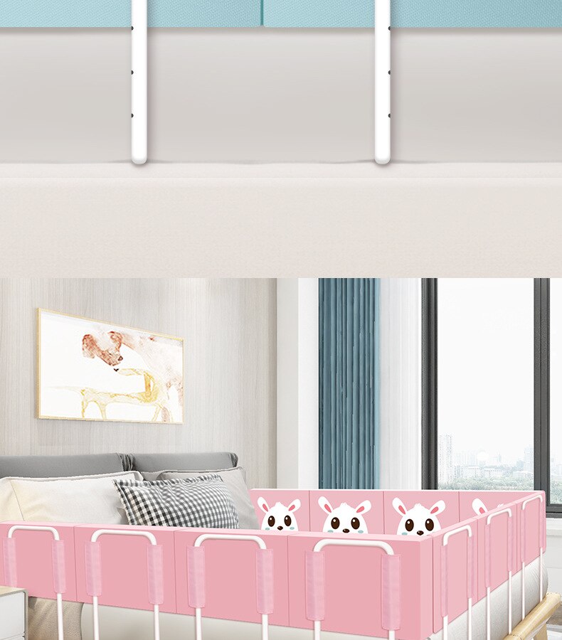 Baby Bed Rail Guard Height Adjustable Anti-collision Guardrail Children's Bed Fence Bed General Soft Gate Crib Rail