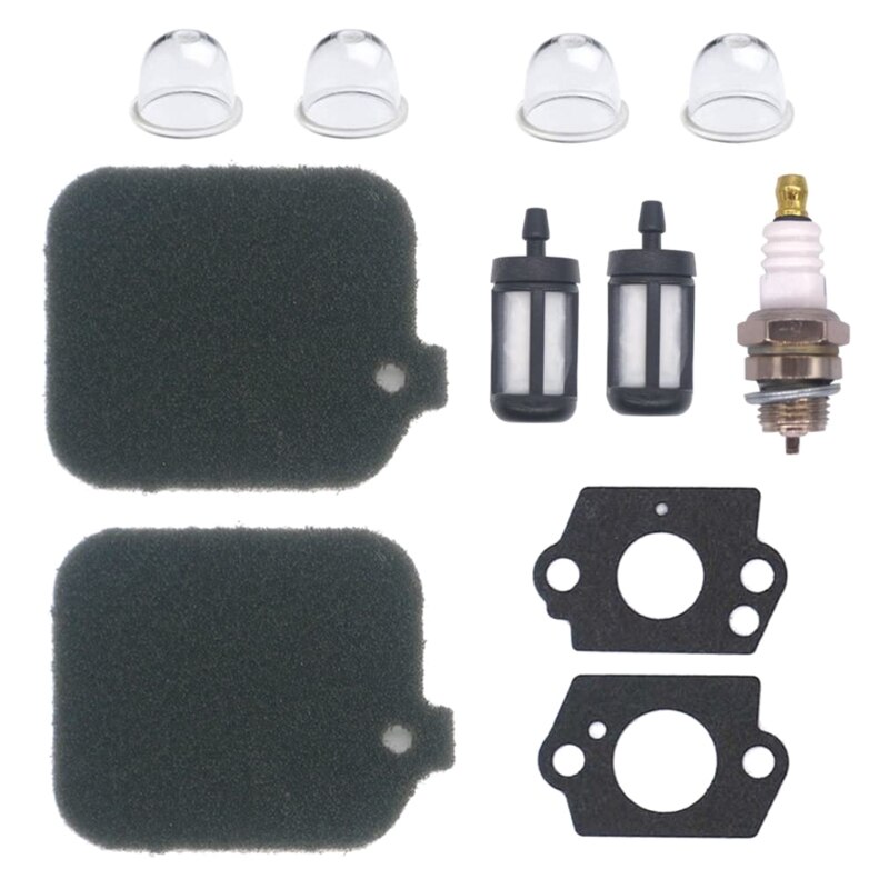2 Pack filtr powietrza z filtrem paliwa świeca zapłonowa uszczelka mieszek pompy zestaw do dmuchawy Stihl BG45 BG46 BG55 BG65 BG85