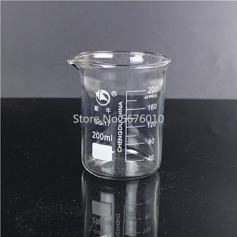 1 Lot Lab 25ml To 2000ml Low Form Beaker Chemistry Laboratory Glass Transparent Beaker Flask Thickened with Spout