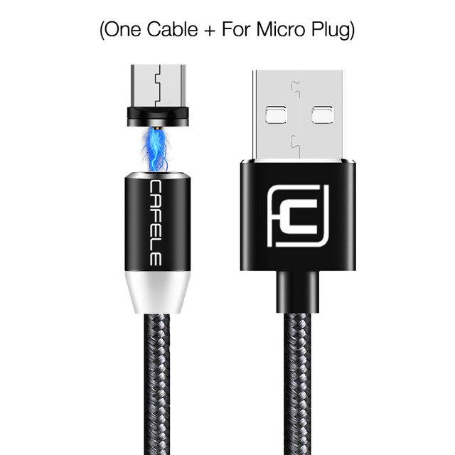 Cafele Magnetische Usb C Kabel/Micro Usb/Voor Iphone Xs 8 7 6 Kabel Nylon Weave Usb Type C Kabel 100 Cm/200 Cm Dc 5V 2.4A Max