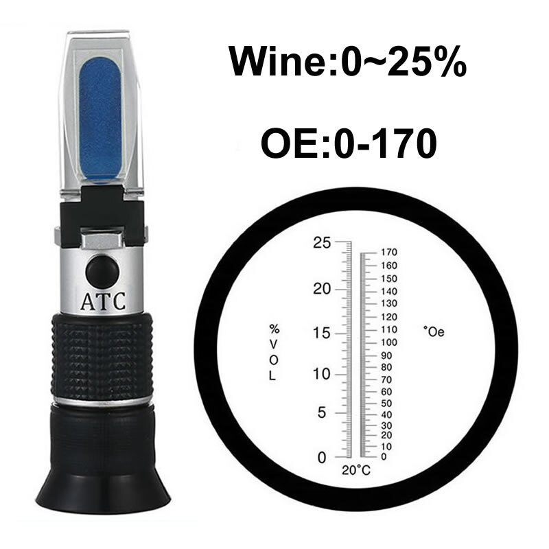 Vin 0-25% oe 0-170% refraktometer, luksus 3 in 1  – Vicedeal