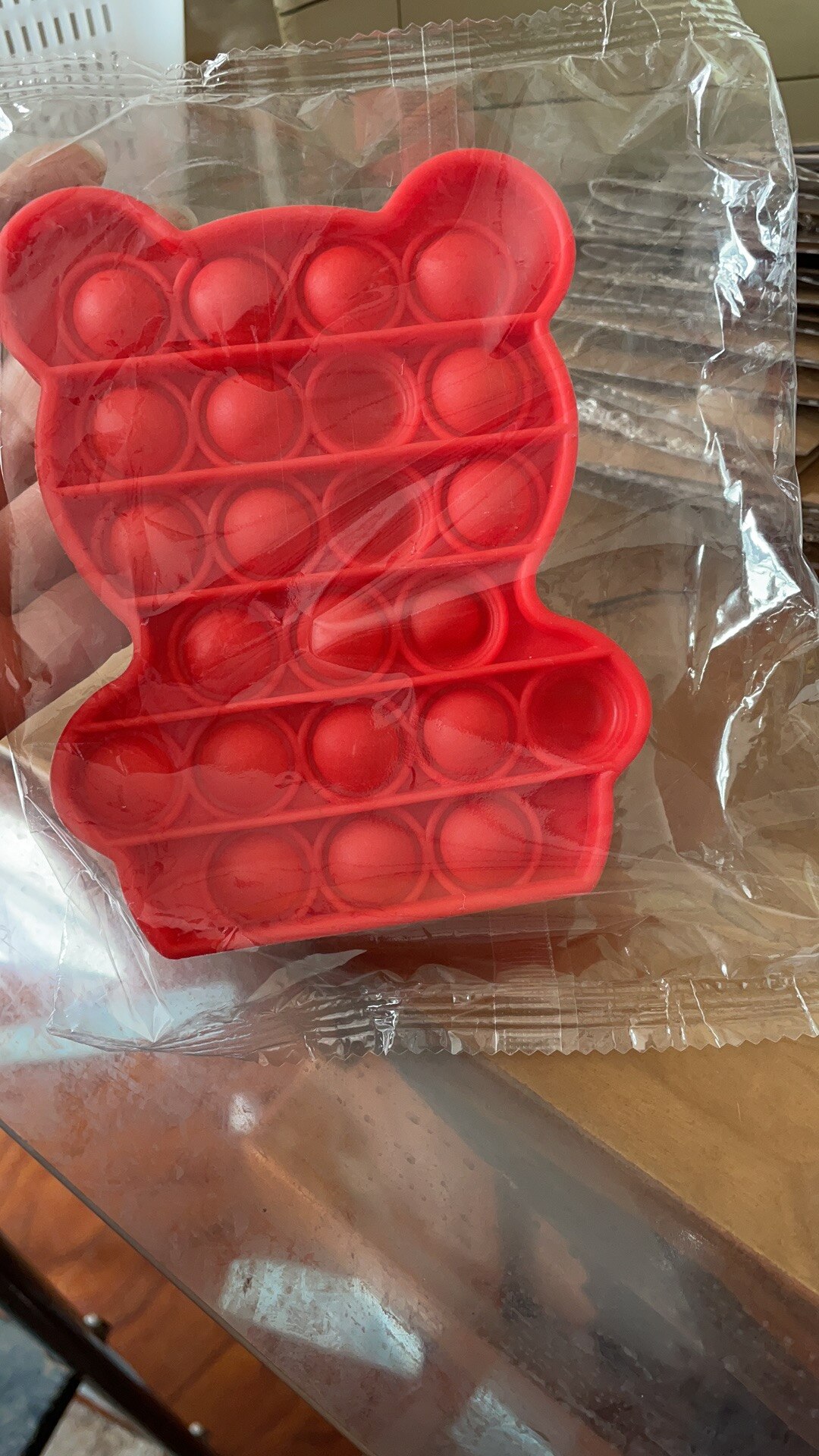 Einfache Push-Pop-Es Figet Spielzeug Bär Nette Form Anti-Stress Blase Sensorischen Stress Relief Autismus Bedürfnisse Angst kinder Erwachsene Spielzeug Lustige: Bear Red