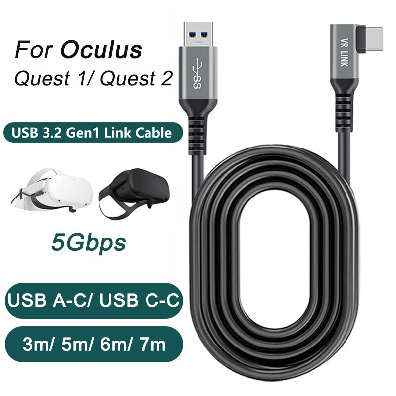 Link Kabel Voor Oculus Quest 2 5M 6M 7M Usb 3.2 Type C Data Kabels Voor Oculus quest 2 Accessoires 1 Snel Opladen Usb Link Cords