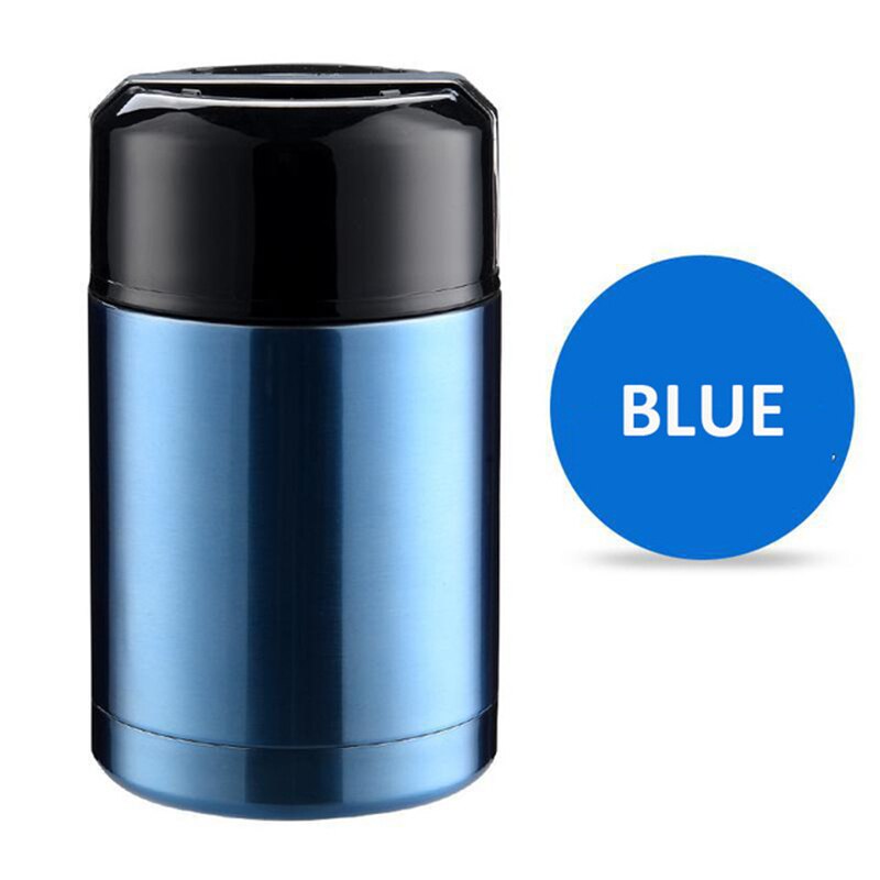Large Box 800ML And 1000ML Insulating Cup Stainless Steel Vacuum Jars Thermos Lunch Box For Food With Thermo Pot Containers: Blue / 1000ml