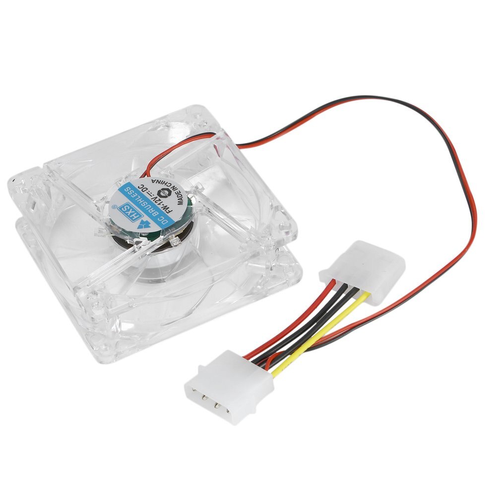 Ordinateur PC ventilateur 80mm avec LED 8025 silencieux ventilateur de refroidissement 12V LED lumineux Chass coque d'ordinateur ventilateur de refroidissement Mod facile Instal led: Default Title