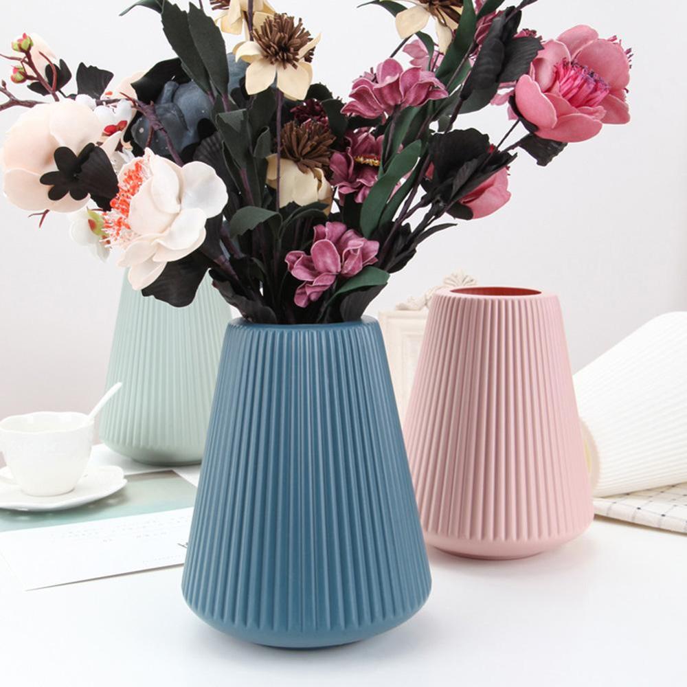 Nordisk stil imiteret keramik plast kunstige blomstervaser boligdekorationer bryllupsindretning faker blomstervase