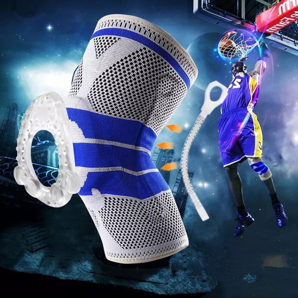 Enkele Nylon Absorberende Elastische Knie Ondersteuning Braces Voor Wandelen Voetbal Basketbal Outdoor Activiteiten