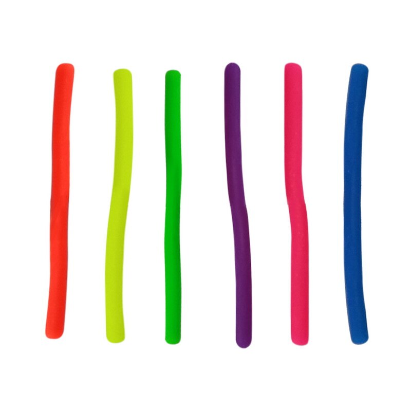6 Stks/partij Zachte Rubber Noodle Elastische Touw Antistress Verlichten Speelgoed Stretch String Decompressie Speelgoed Fidget Relief Stress Vent Speelgoed: Default Title