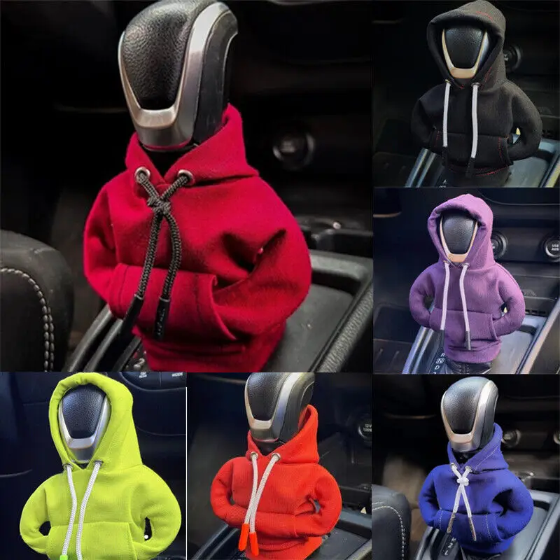 Couverture universelle de levier de vitesse de voiture, sweat-shirt de changement de vitesse, bouton de vitesse, pull à capuche, décorations de voiture