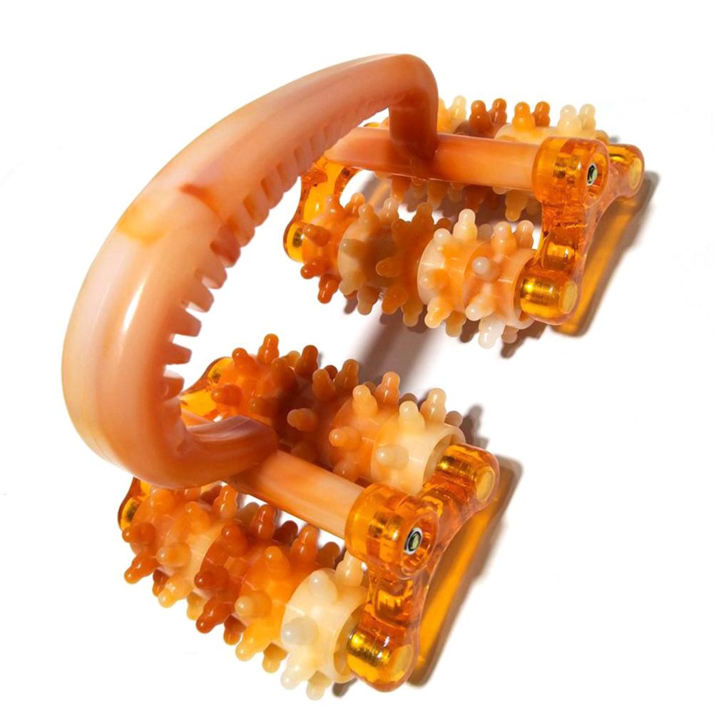 Muscle Roller Handle 4 Wheels Muscle Massage Roller Manual Deep Tissue Massage Roller For Muscle Soreness Back Recovery