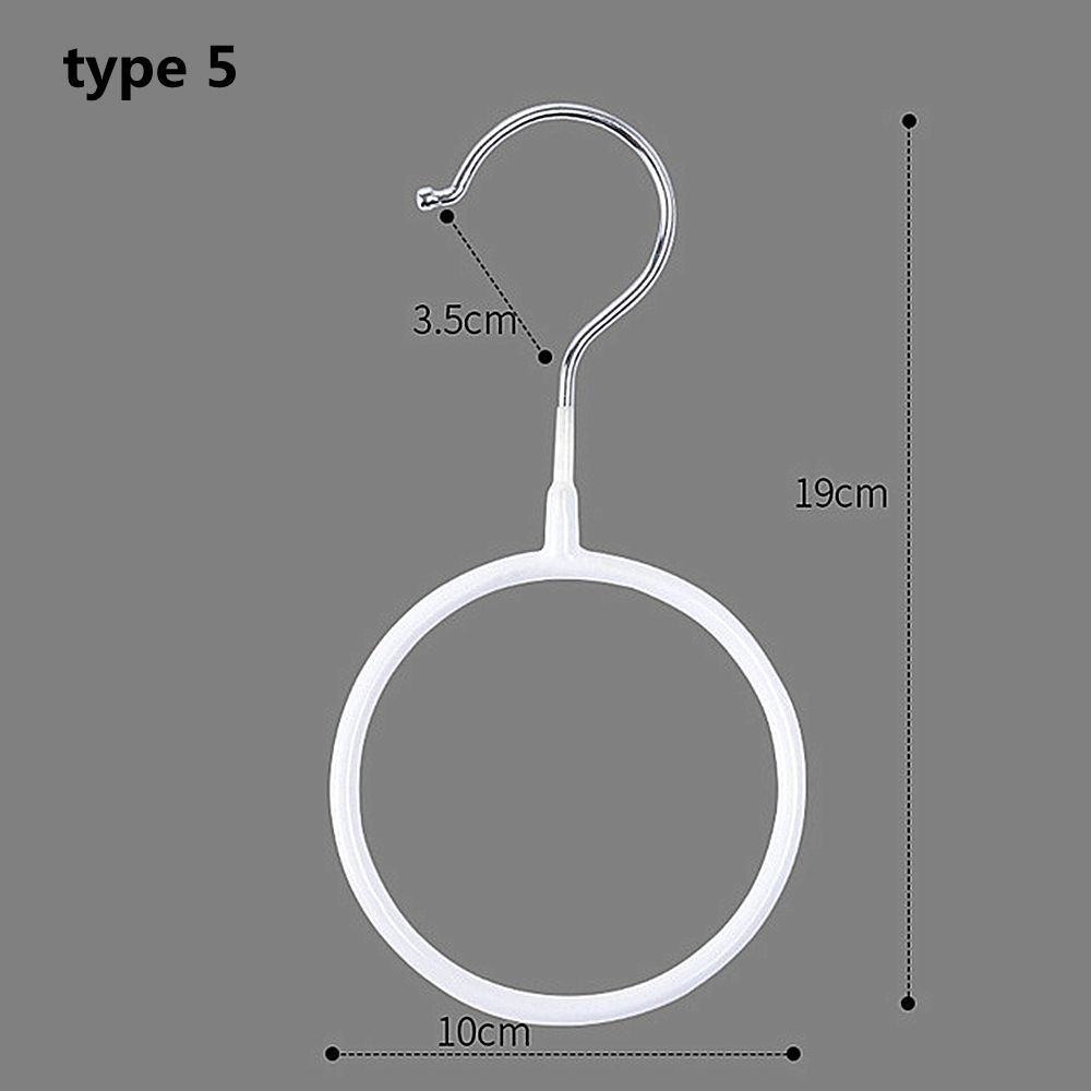 Mini cintre rond ovale en plastique, 1 pièce, créative, noir/blanc/Transparent, 1/2 couches, écharpe, cintre antidérapant,: white-type 5