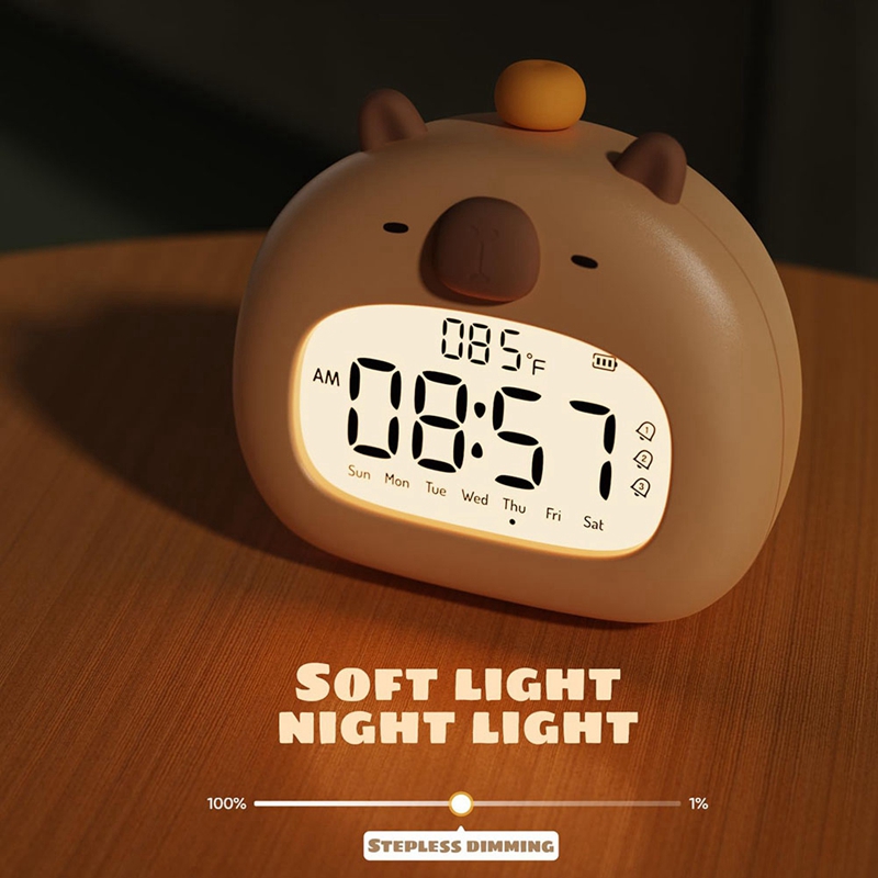 Capybara Alarm Clock For Kids, Ready To Rise Children's Sleep Trainer, Alarm Clock For Bedrooms 1PCS A