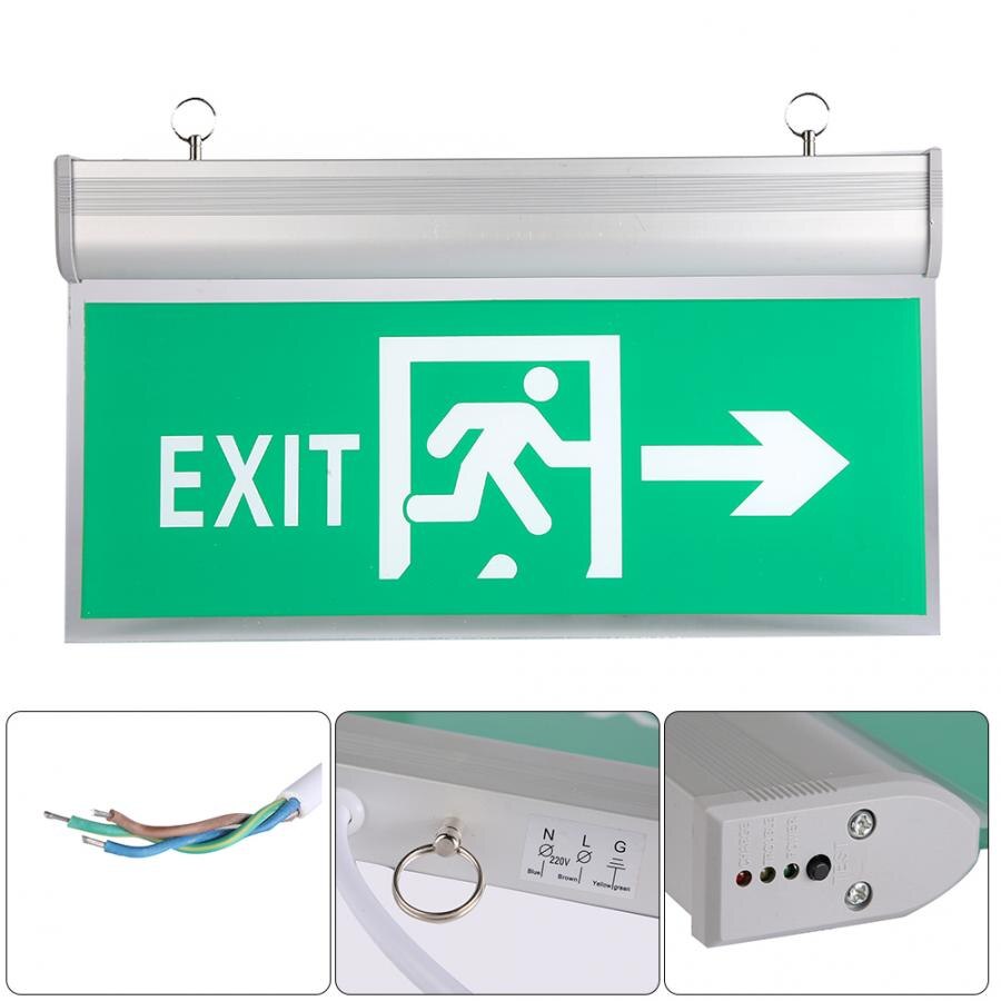 Solar battery 110-220V Acrylic LED Emergency Exit Sign Lamp Evacuation Indicator Light Solar battery power