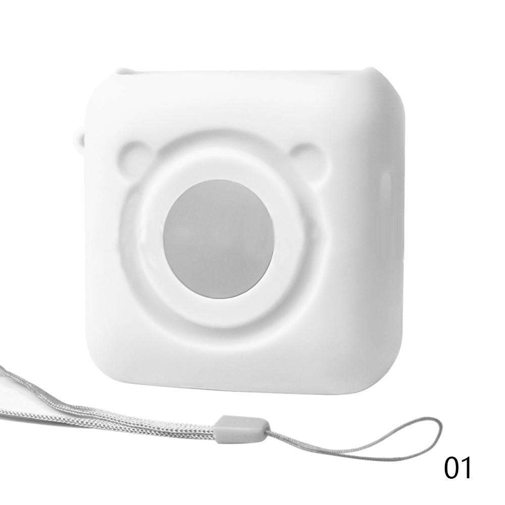 PeriPage A6 Thermal Printer Silicone Case with Strap Anti-Dust Anti-Shock Anti-Scratch Protect Case: White