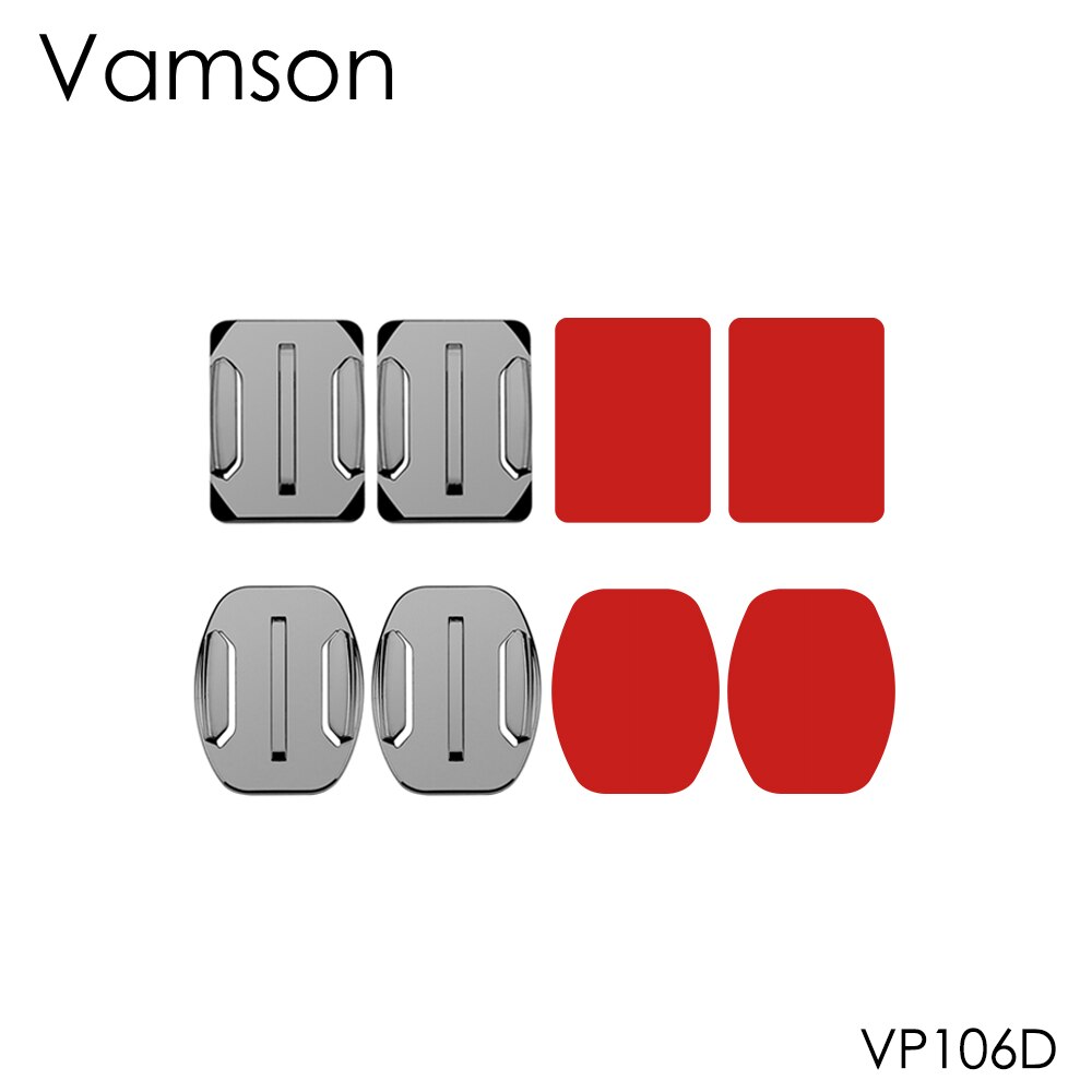 Vamson Accessoires Mount 8 Pcs Platte Gebogen Oppervlak Mount Adhesive Voor Gopro Hero 10 9 8 7 6 5 Voor xiaomi Voor Yi Voor Sjcam Camera: VP106D