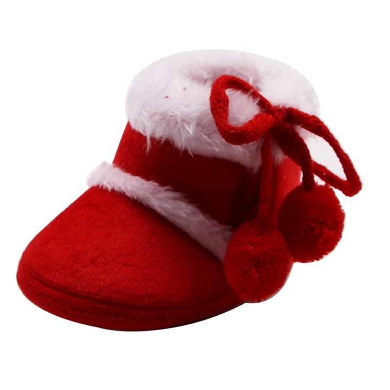 Botas de algodón gruesas de terciopelo para niñas de invierno, zapatos informales para primeros pasos, zapatos suaves antideslizantes para recién nacidos, superventas #28: Rojo / 7-12 meses