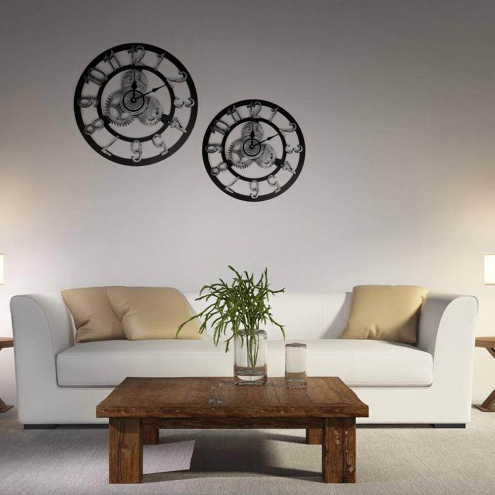 Retro 3d wandklok industriële stijl vintage klok steampunk tandwiel muur romeinse cijfers uurwerk europese stijl huisdecoratie