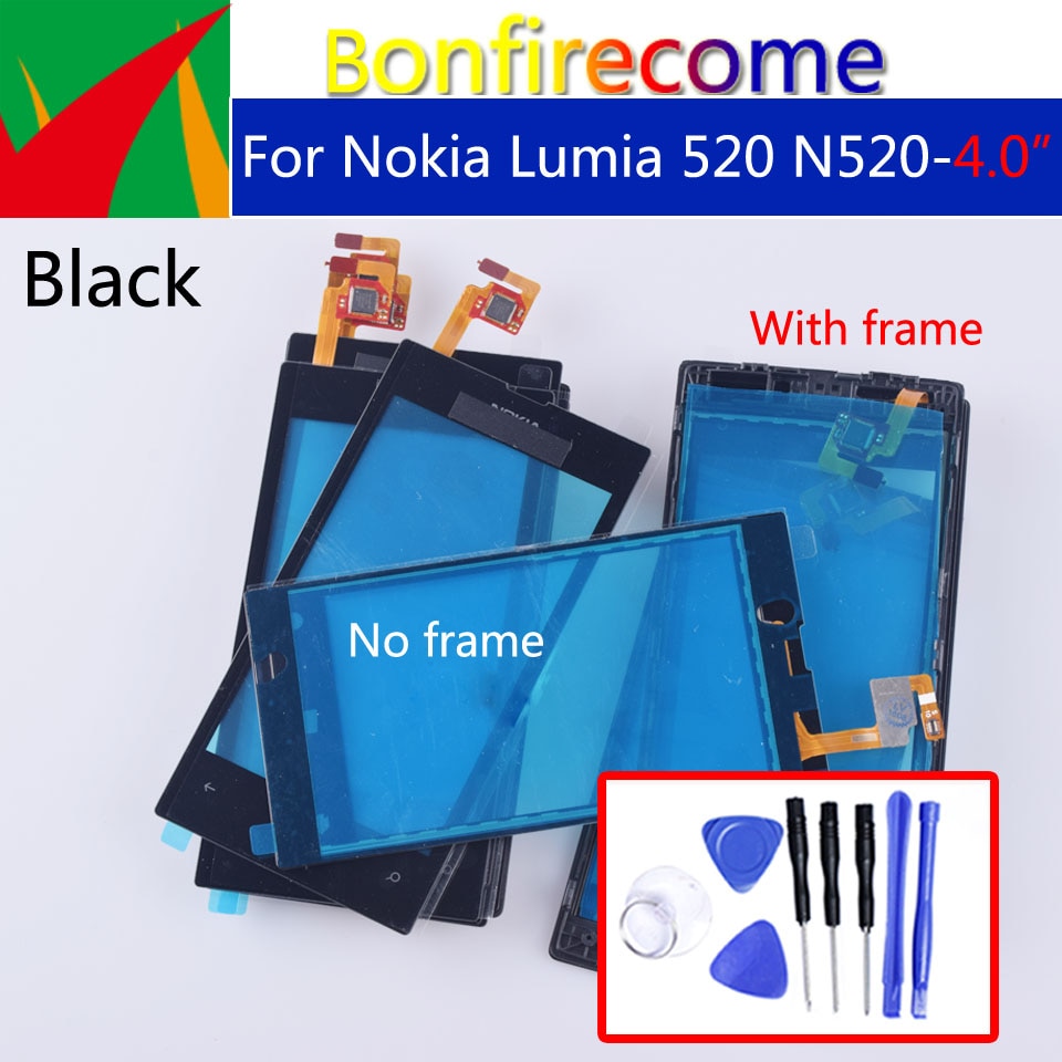 For Nokia Lumia 520 N520 Touch Screen Panel Digitizer Sensor Front Glass Outer Touchscreen Replacement 4.0 inch