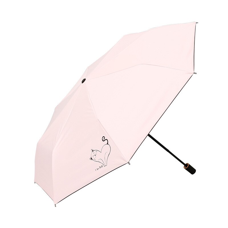 Paraplu Vrouwelijke Zon Bescherming Paraplu Eenvoudige Vouwen Regen En Zon Bescherming Paraplu Versterking Leuke Vinyl Meisje Paraplu