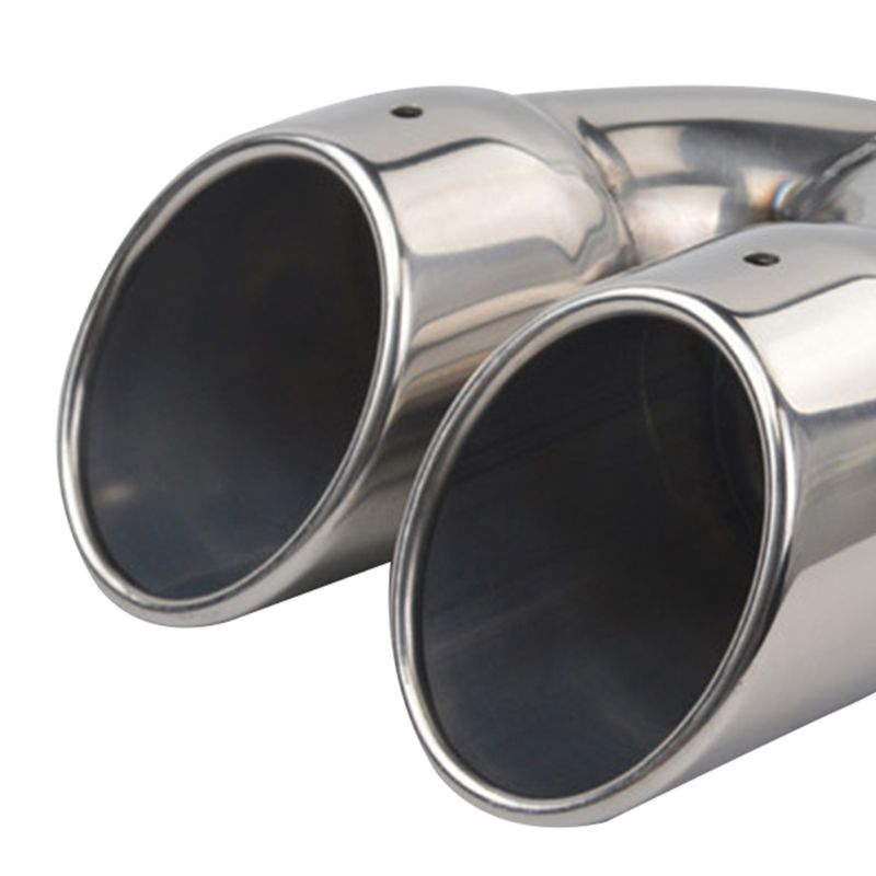 Muffler exhaust Dual Exhaust Tip Tailpipe 2.5 Inch Inlet 3" outlet 8.1" Length Polished Stainless 1.2mm Thickness (Double Wall