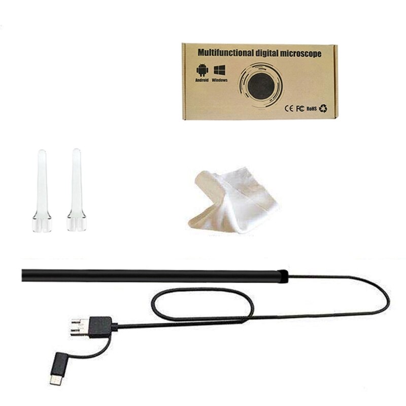 3 In 1 Professionele Multifunctionele In Oor Schoonmaken Endoscoop Visual Oor Lepel 5.5Mm Oor Pick Otoscoop Borescope Tool