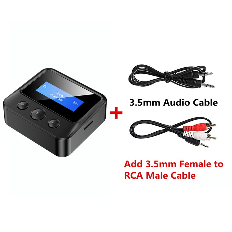 Transmissor e receptor Bluetooth 5.0, Adaptador sem fio EDR, Dongle USB, AUX de 3,5mm, RCA para TV, PC, fones de ouvido, estéreo doméstico, carro, áudio HIFI: Vermelho