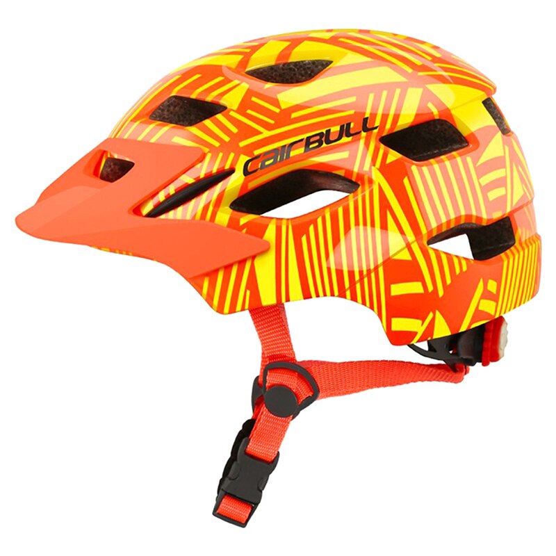 Børn cykelhjelm med baglygte børneskøjteløb ridning sikkerhedshjelm børn balance cykel beskyttende hjelm: Orange