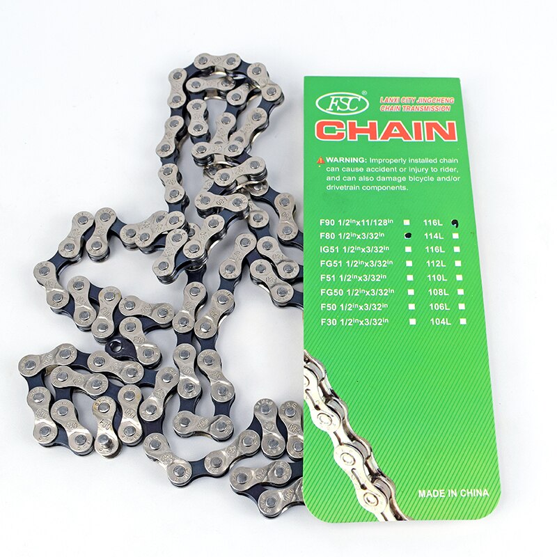 F80 bicycle chain silver 8 speed 116L bike chain 24 speed solid paltes mountain road bike chains 8S ultralight 307g boxed