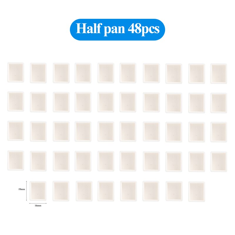 Art Watercolor Pigment Paint Grid Empty Full/Half Pan/Grid/Block/Case/Box 14/24/48pcs Empty Iron Box Subpackage Storage Box Tool: Half Pan-48pcs