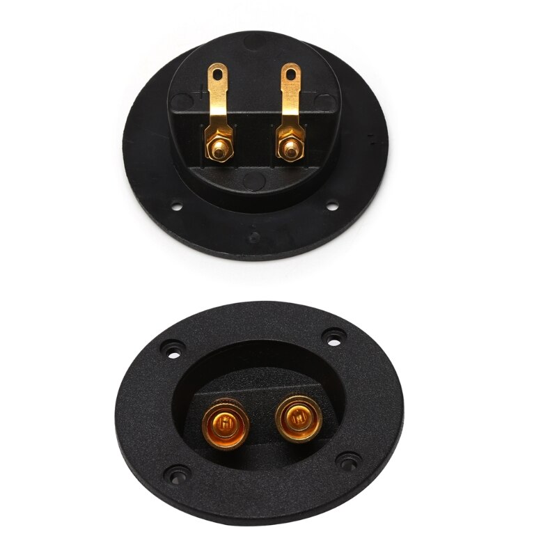 Terminal de caja de altavoz estéreo para coche, conector redondo de copa de resorte, Conector de Subwoofer