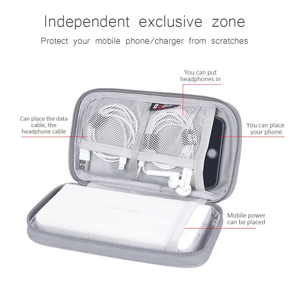 Travel Power Bank Protective Case,External Hard drive Battery PowerBank Storage Bag USB Cable Headphone Bag