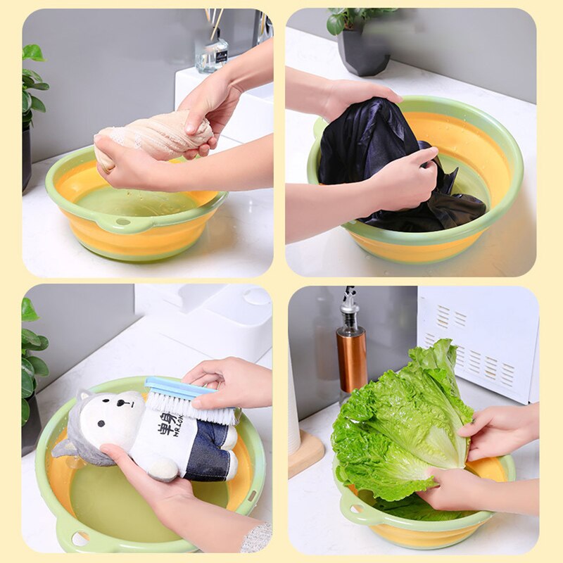 Foldable Washbasin Portable Plastic Basin For Outdoor Travel Multi-functional Vegetable Washing Basin Laundry Tub For Bathroom