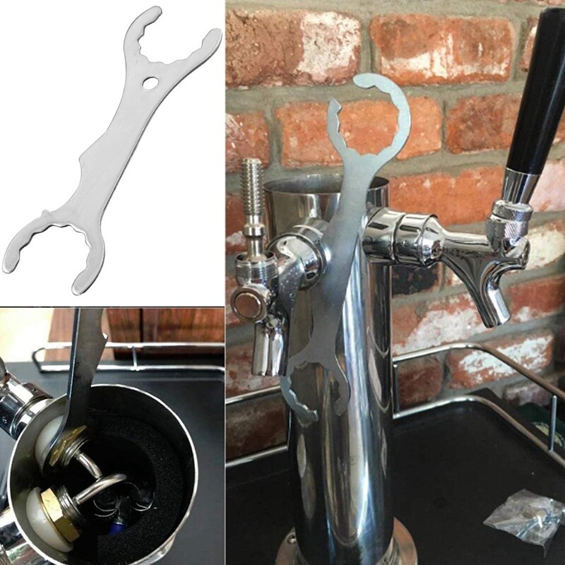 Beer Faucet Wrench Multifunctional Faucet Spanner Brewing Wrench for Tap Beer Tower Coupler Multi-Use Faucet Key Tool